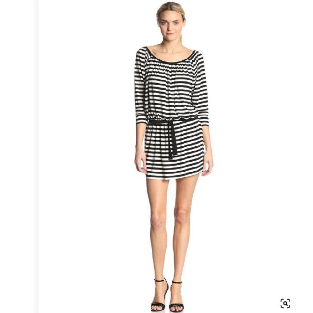 NWT KamaliKulture M 3/4 sleeve peasant dress to knee Kamali